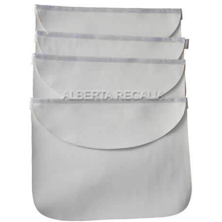 White Apron round bib flap style