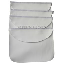 White Apron round bib flap style